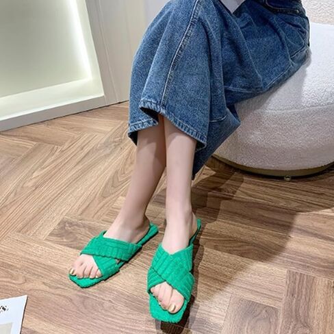 صنادل مسطحة كاجوال للنساء عرض واسع مريح بدون ظهر سهل الارتداء شبشب منزلي صيفي أنيق أحذية خارجية للاستخدام اليومي في الأماكن المغلقة والتسوق والعطلات والعطلات in Kuwait
