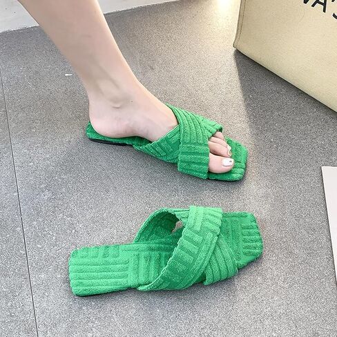 صنادل مسطحة كاجوال للنساء عرض واسع مريح بدون ظهر سهل الارتداء شبشب منزلي صيفي أنيق أحذية خارجية للاستخدام اليومي في الأماكن المغلقة والتسوق والعطلات والعطلات in Kuwait