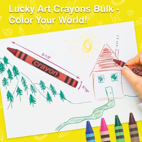 مجموعة 80 قلم تلوين من Lucky Art - عبوة ألوان شمعية أحادية اللون (أبيض) - حجم عادي 5/16 بوصة × 3-1/2 بوصة in Kuwait