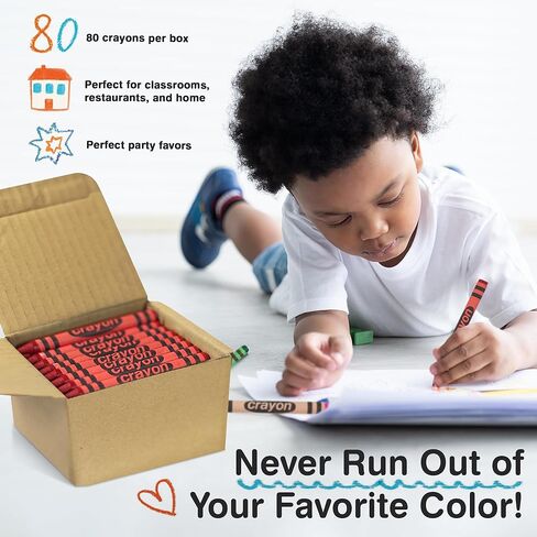 مجموعة 80 قلم تلوين من Lucky Art - عبوة ألوان شمعية أحادية اللون (أبيض) - حجم عادي 5/16 بوصة × 3-1/2 بوصة in Kuwait