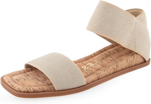 What's What Women's BENTE Flat Sandal, Soft Gold Elastic, 12 in Saudi Arabia