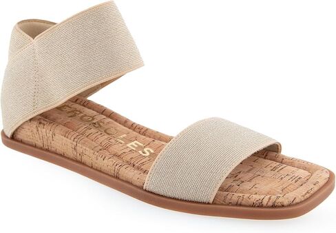 What's What Women's BENTE Flat Sandal, Soft Gold Elastic, 12 in Saudi Arabia