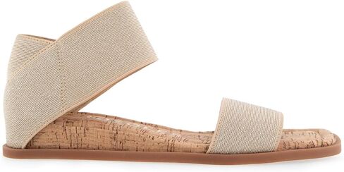 What's What Women's BENTE Flat Sandal, Soft Gold Elastic, 12 in Saudi Arabia