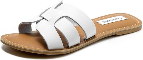 Camila 2 Cross Strap Sandals for Women – Faux Leather Sandals Women’s Summer Shoes – Comfortable Flat Sandals in Saudi Arabia