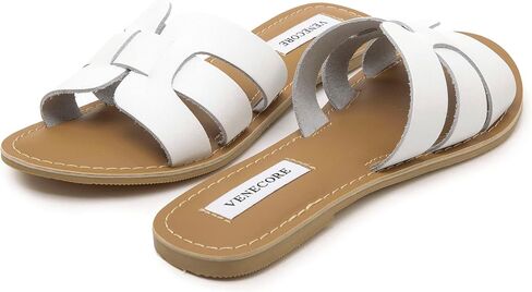 Camila 2 Cross Strap Sandals for Women – Faux Leather Sandals Women’s Summer Shoes – Comfortable Flat Sandals in Saudi Arabia