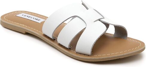 Camila 2 Cross Strap Sandals for Women – Faux Leather Sandals Women’s Summer Shoes – Comfortable Flat Sandals in Saudi Arabia