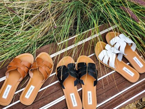 Camila 2 Cross Strap Sandals for Women – Faux Leather Sandals Women’s Summer Shoes – Comfortable Flat Sandals in Saudi Arabia