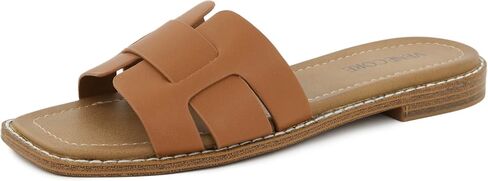 Camila 2 Cross Strap Sandals for Women – Faux Leather Sandals Women’s Summer Shoes – Comfortable Flat Sandals in Saudi Arabia