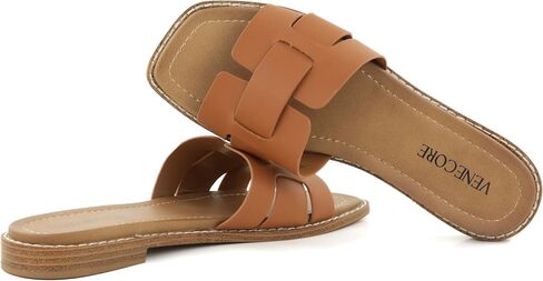 Camila 2 Cross Strap Sandals for Women – Faux Leather Sandals Women’s Summer Shoes – Comfortable Flat Sandals in Saudi Arabia