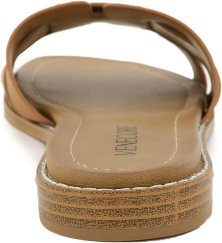 Camila 2 Cross Strap Sandals for Women – Faux Leather Sandals Women’s Summer Shoes – Comfortable Flat Sandals in Saudi Arabia