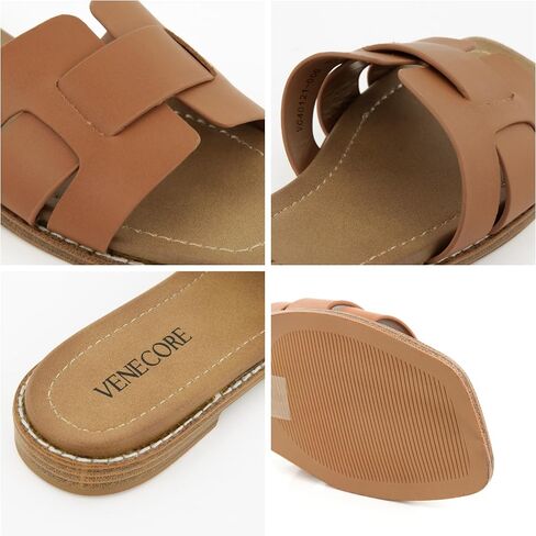 Camila 2 Cross Strap Sandals for Women – Faux Leather Sandals Women’s Summer Shoes – Comfortable Flat Sandals in Saudi Arabia