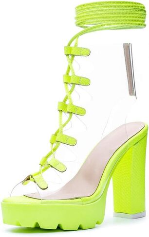 Women's Platform high Heels Strap Peep Toes Dress Clear Shoes White Green Black Wedding Banquet Beautiful Sandals Summer in Saudi Arabia
