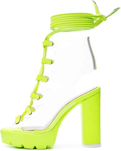 Women's Platform high Heels Strap Peep Toes Dress Clear Shoes White Green Black Wedding Banquet Beautiful Sandals Summer in Saudi Arabia