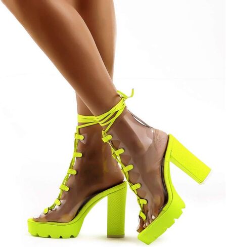 Women's Platform high Heels Strap Peep Toes Dress Clear Shoes White Green Black Wedding Banquet Beautiful Sandals Summer in Saudi Arabia