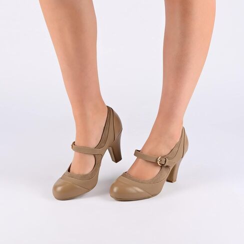Journee Collection Womens Siri Block-Heeled Mary Jane Pumps with Buckled Strap, Black, 9 in Saudi Arabia