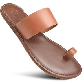 Hestia Women’s Split Toe Natural Leather Slide Sandals