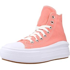 Converse Unisex Chuck Taylor All Star Move Hi Canvas Material Sneaker - Lace up Closure Style - Flamingo/White/White 9
