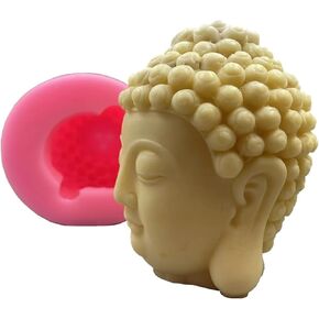 Big Size Buddha Head Candle Mold Scented Wax Mould Aroma Gypsum Resin Crafts Decorations Mould Silicone Molds for Candle Making