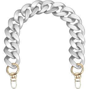 uxcell Acrylic Purse Chain Strap, 17.7" Flat Handbag Replacement Strap Acrylic Flat Chain for Purse Handbags, Brown