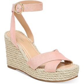 VIA SPIGA Womens Sesilia Suede Strappy Wedges Pink 8 Medium (B,M)