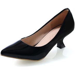 Women's PU Leather Candy Color Pointed Toe Sexy Formal Working Pumps,Middle Heels Comfortable Office Ladies Walking Wedding Pump Shoes
