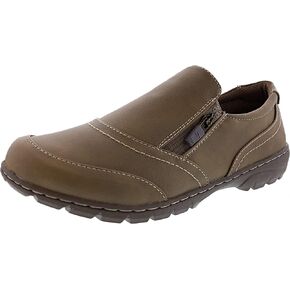 Dr. Scholl's Women Hyacinth Faux Leather Slip On Casual Shoes, Brown, 8W