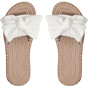 Verdusa Women's Summer Sandals Bow Open Toe Slides Slip On Flats