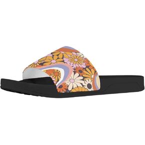 Retro Sunflower Women's Slide Sandals with Slip on Breathable Lightweight House Slippers Size US5-US13