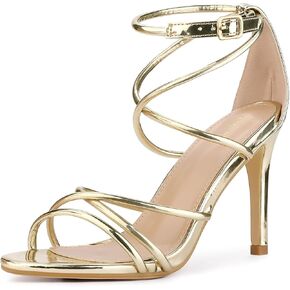 Perphy Crisscross Strappy Open Toe Stiletto Heel Sandals for Women