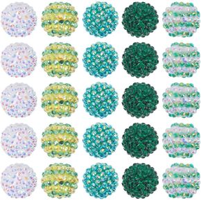 SUNNYCLUE 10 Styles 20mm Resin Rhinestone Beads Acrylic Round Chunky Beads for Jewelry Making Large Resin Berry Charms Bracelets Earrings Supplies Mixed Color DIY Craft in Kuwait
