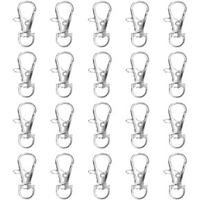 30pcs Swivel Snap Hooks Premium Metal Silver Lobster Claw Trigger Clasps for Lanyard Keychain Rings Bag Purse Tag Jewelry Making DIY Crafts Length 1.58inch(40mm) Inside Width 0.79inch(20mm)