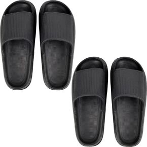 QZUnique قطعتان من شباشب الوسادة للنساء والرجال، شرائح دش سحابية مضادة للانزلاق، صنادل حمام سريعة الجفاف للداخل والخارج in Kuwait