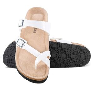 TF STAR Womens Comfortable Cork Footbed Sandals,Sandals Clip Toe Flip Flops Casual Flat Slippers in Kuwait