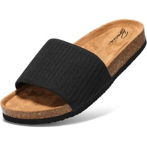 Slides for Womens Cork Footbed Comfort Memory Foam Slide Sandals in Kuwait