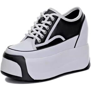 Spring Autumn New Korean Style Fashion Wedges Height Increasing Platform Lace Up Genuine Leather Women Shoes Ladies Sneakers 20240117