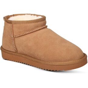Mini Platform Boots for Women Mini Fashion Boot Ankle Boot Fur Lined Genuine Suede Cozy Platform