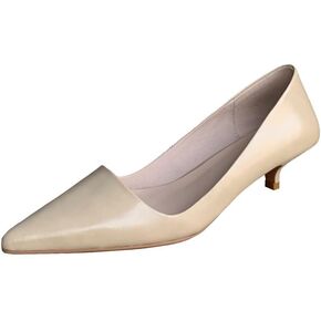 TinaCus Women's Pointed Toe Genuine Leather Handmade Kitten Heels Casual Pumps Shoes