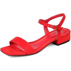 Journee Collection Womens Beyla Heels with Square Shaped Open Toe and Buckle Closure in Kuwait