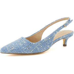CUSHIONAIRE Women's Buzz Kitten Heel Sling Back Dress Shoe +Memory Foam, Wide Widths Available