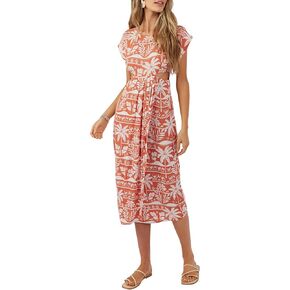O'NEILL Womens Cindi Midi Dress, Apricot Brandy, M in Kuwait