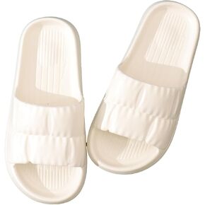 SweatyRocks Women's Single Band Open Toe Slippers Ruched Slip On Indoor Bathroom Sandals