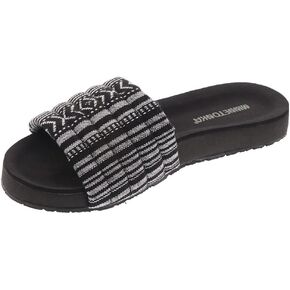 Minnetonka Heidi - Comfy Slides for Women Featuring Vibrant Fabric Print Design, Classic Slip-On Style, Contoured EVA Footbed, Rubber Outsole, and Fabric Upper