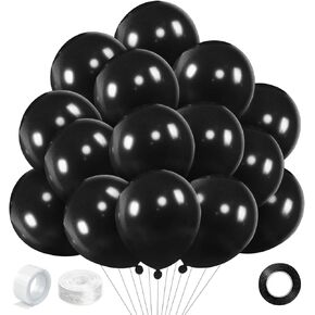 Black Balloons 200Pcs, 5 Inch Small Black Latex Party Balloons, Mini Thick Black Birthday Balloons for Birthday Wedding Decorations, Baby Shower Decorations.(Black)