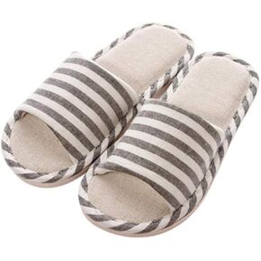 Women and Men's Comfortable Casual Cotton Flax Slipper Indoor Use(280mm,black)