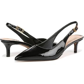 Franco Sarto Women's Kate Pump, Black Patent Faux Leather, 9
