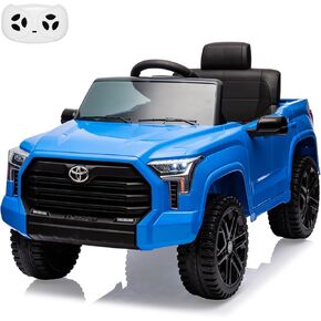 12V Ride on Car for Kids, Licensed Toyota Ride on Truck, Battery Powered Electric Car with Remote Control, MP3, LED Lights, Suspension System, Double Doors, Safety Belt, Ride On Toys for Boys Girls