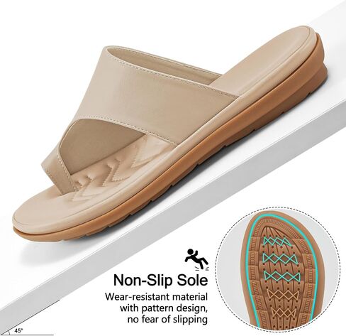 Aomigoct Orthopedic Flat Sandals for Women: Dressy Summer Flats Womens Sandals Comfortable Slip On Beach Walking Shoes in Saudi Arabia