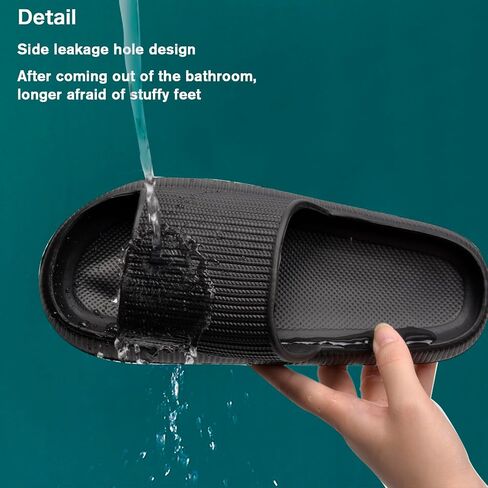 QZUnique قطعتان من شباشب الوسادة للنساء والرجال، شرائح دش سحابية مضادة للانزلاق، صنادل حمام سريعة الجفاف للداخل والخارج in Kuwait