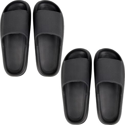 QZUnique قطعتان من شباشب الوسادة للنساء والرجال، شرائح دش سحابية مضادة للانزلاق، صنادل حمام سريعة الجفاف للداخل والخارج in Kuwait