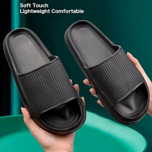 QZUnique قطعتان من شباشب الوسادة للنساء والرجال، شرائح دش سحابية مضادة للانزلاق، صنادل حمام سريعة الجفاف للداخل والخارج in Kuwait